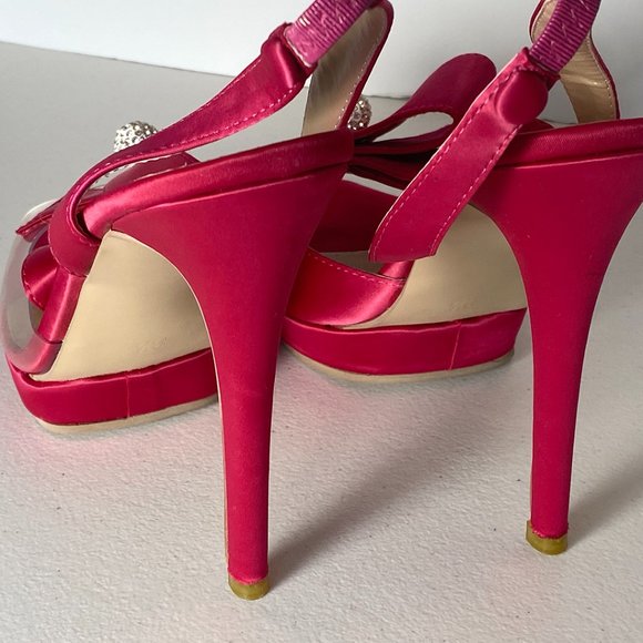 FSJ Women's open-toe high heels, 8.5, used once, stiletto, slingback - Picture 10 of 12